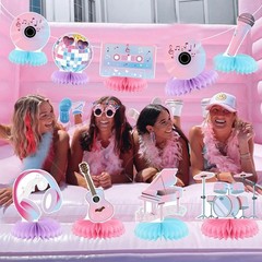 Popular Birthday Party Decorations Music Party Honeycomb Centerpieces Guitar …