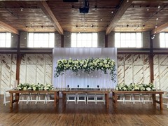 ONE 30ft x 10ft sheer white crushed voile draping panel for backdrops, weddings