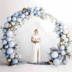Circle Wedding Arch Moon Gate Flower Balloons Frame Free Standing Party Backdrop
