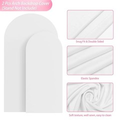Wedding Arch Backdrop Cover 7.2FT, 6FT Spandex Fitted Arch 7.2FT,6FT White