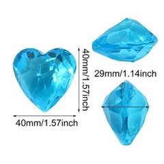 Honbay 20PCS 40mm Large Size Heart Shaped Acrylic Diamond Gems, Acrylic Faux