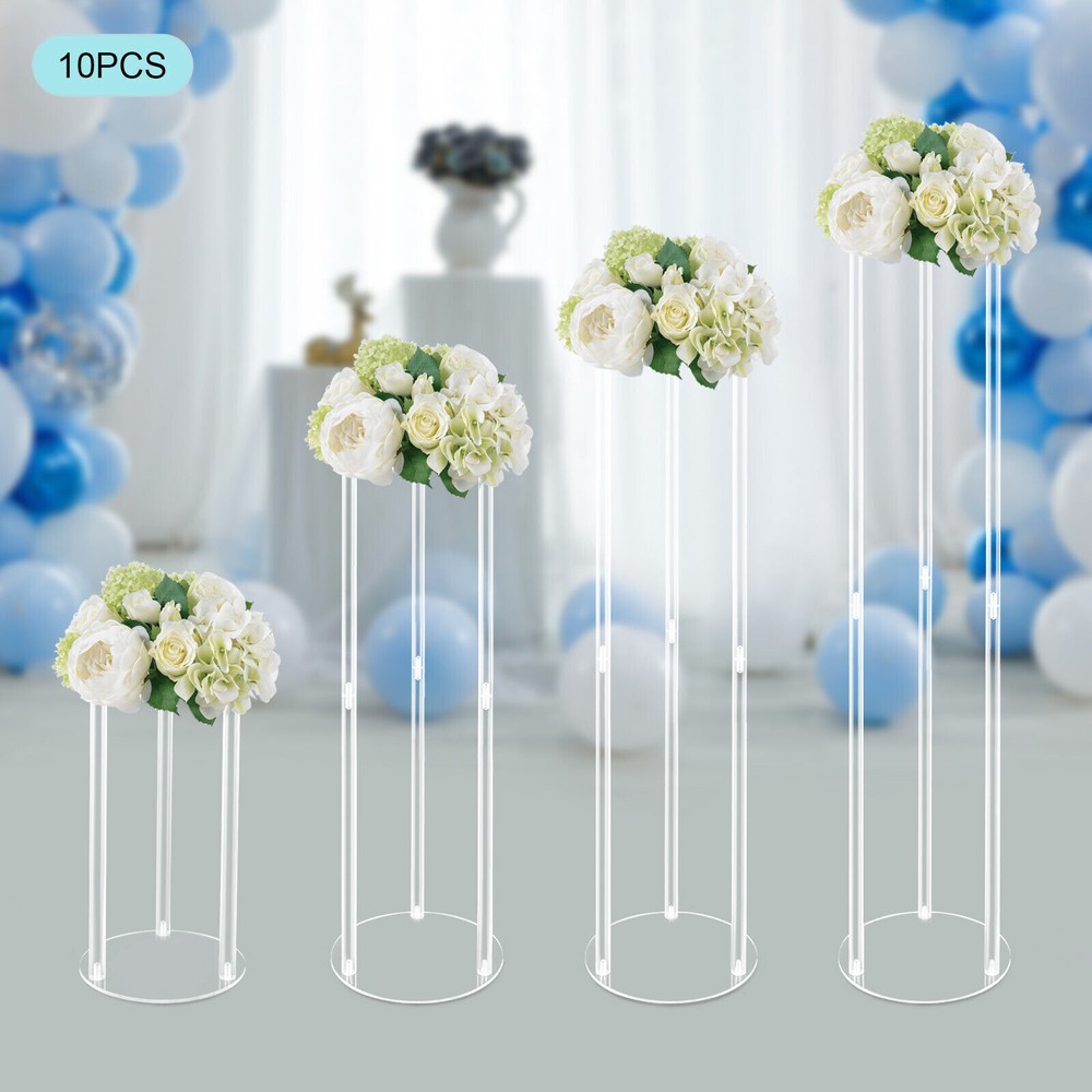 10pcs 60cm Acrylic Flower Vase Rack Wedding Garden Floral Stand Party Decoration