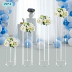 10pcs 60cm Acrylic Flower Vase Rack Wedding Garden Floral Stand Party Decoration