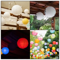 6pcs 12 Inch Folding Hanging Paper Lanterns Large Lampshade Black