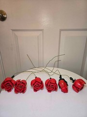 Set of 15 Wired LEGO Floral Blooms – Roses & Red Orchids – Wedding / Event Decor