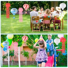 2Pcs 31x10in Jellyfish Paper Lantern, Yellow