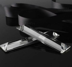 12pcs 63mm/2.5inch Triangle Strip 2holes Crystal Pendant Prism Lamp Hanging Part