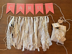 Rustic Wedding Decorations (used)- 18 Piece Lot- Burlap/Hand Made/Antique