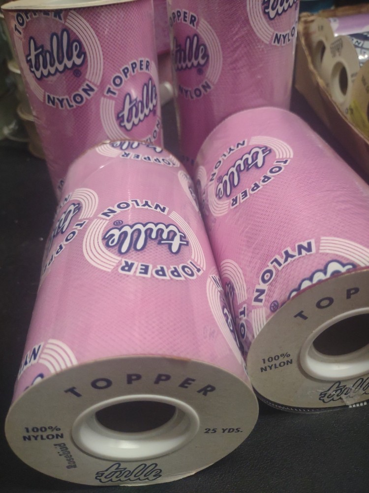 25Yd Vintage Topper Tulle Net Ribbon, Rosebud, Wedding Netting, Orchid Pink