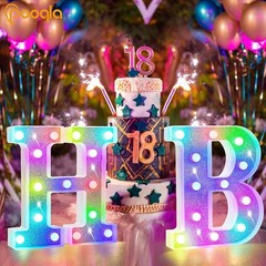 Pooqla Colorful Light Up Letters, Led Marquee Letter Light Sign Battery Power…
