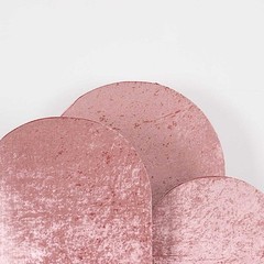 3 DUSTY ROSE Crushed Velvet Round Top Wedding Arch Backdrop STAND COVERS Set