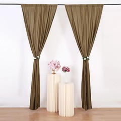 TAUPE 10 x 10 ft Polyester BACKDROP CURTAINS Drapes Panels Home Decorations