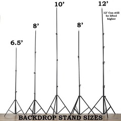 8 ft x 10 ft BLACK Photography Backdrop Stand Kit Photo Background Wedding Party