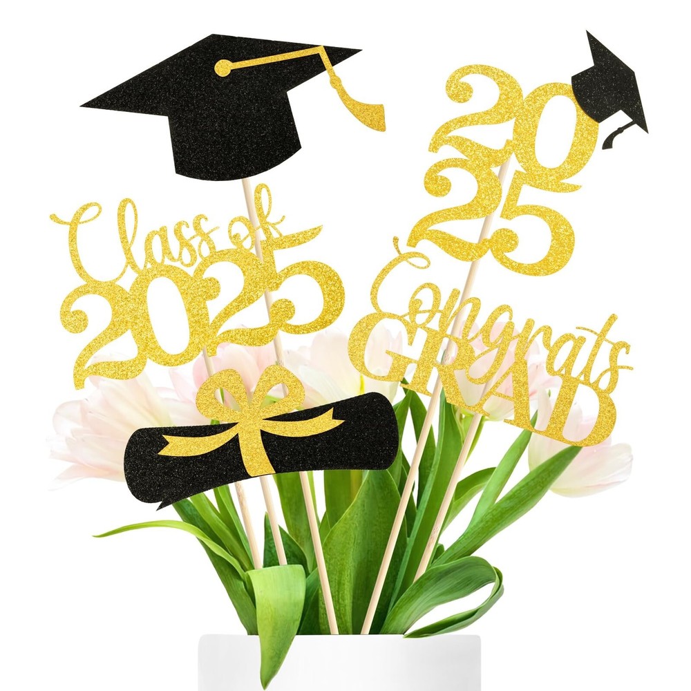 Graduation Decorations 2025, 20Pcs Graduation Centerpieces for Tables, Black …