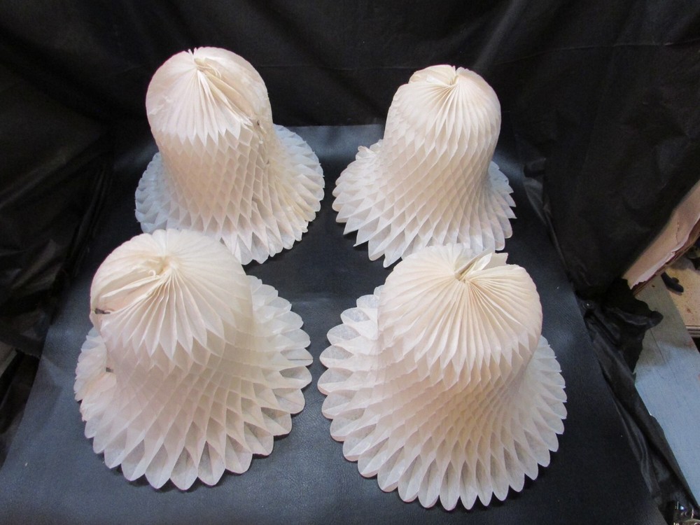 4 Honeycomb 9″ dia Folding White Tissue Paper Westminster Hanging Wedding Bells
