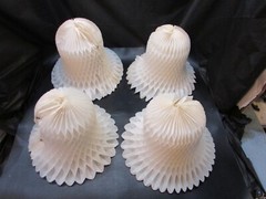4 Honeycomb 9″ dia Folding White Tissue Paper Westminster Hanging Wedding Bells
