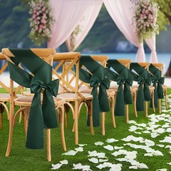 Satin Chair Sashes Blackish Green 6 x 108 inch 50 Pcs | Universal Chair Cover