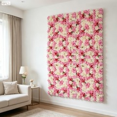 6 Pcs Artificial Flower Wall Panel, Artificial Floral Wall Decoration Backdrop