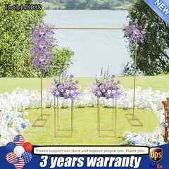 Gold Balloon Stand with Flower Stands, Metal Wedding Backdrop Stand For Party