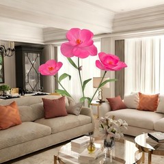 Giant Artificial Flower Poppy 69in; Wedding Decor; Photo Prop; Metal Base
