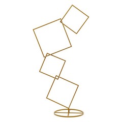 Wedding Square Backdrop Stand, Detachable 4 Tier Gold Metal Flower Square Frame