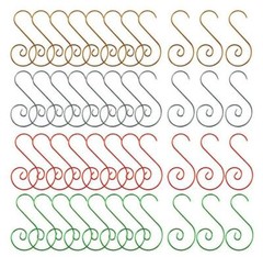 60Pcs 4 Colors 25*50mm Metal Swirl Shaped Connectors Hooks Hanger Crystal Prisms