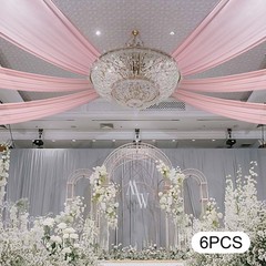 Pink Color Ceiling Drape Backdrop for Wedding Ceremony Stage Party Decoration