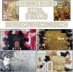 Hot Pink Shimmer Wall Backdrop – 24Pcs Party Decor for Weddings & Events
