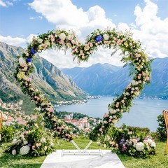 Heart Shape Wedding Arch Backdrop Stand Dual Layer Arbor Frame Banquets Holiday