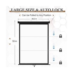 Retractable White Backdrop Screen 36.2″ x 55″ ID Photo Portable Background Ro…
