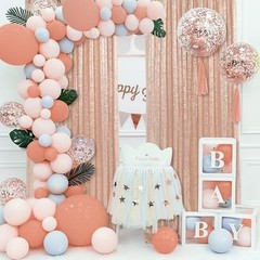 Sequin Backdrop Curtain 6 Pcs 2ftx8ft Wedding Party 6 pcs-2ftx8ft Rose Gold