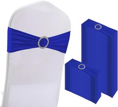 100PCS Spandex Stretch Chair Sashes Bows Elastic Chair Cover Bands Ties