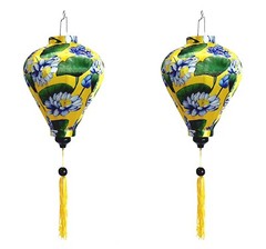 Set 2 Vietnam bamboo silk lanterns Flower fabric Wedding Lanterns – Buyer color