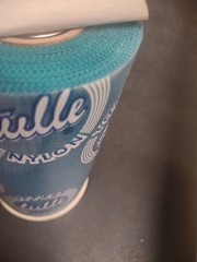 25Yd Vintage Topper Tulle Net Ribbon, Faded Teal Blue Turquoise Netting 6″