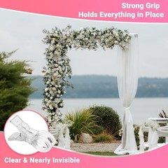 12 Pack Balloon Arch Clips – 3.5 Inch Clear Clips for Backdrop Stand –
