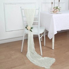 5 IVORY Gauze Cheesecloth CHAIR SASHES Party Events Decorations Supplies