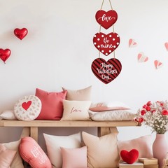 YUNKKIN Valentines Day Door Decorations Heart Wreath Heart Wall Decor Wooden …