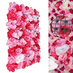 12pcs Artificial Rose Hydrangea Flower Wall Panels Wedding Party Decor 60 x 40cm