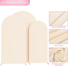 Wedding Arch Cover 7.2FT, 6.6FT, 6FT Set of 3 Spandex Fitted Wedding Arch Stand