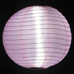 20″ Pink Nylon Lantern, Even Ribbing, Durable, Hanging Decoration
