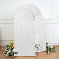 3 Crushed Velvet Round Top Wedding Arch Backdrop STAND COVERS Party Decorations
