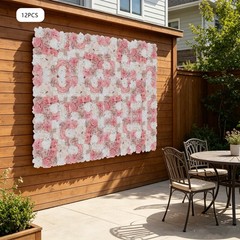 12pcs Flower Wall Backdrops 16.5*16.5in Party Artificial Flower Wall Panels