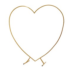 210cm(6.89ft) Heart Shaped Gold Metal Balloon Arch Stand Frame Display Kit Love