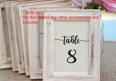 Wedding Table Number Decal Sticker for Bottle, Jar, Glass, Frame etc. Sold Each