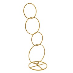 Wedding Round Hoop Backdrop Stand Detachable 4-Tier Gold Metal Flower Arch Frame