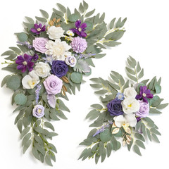 Faux Arch Flower Swag Set of 2 for Wedding Welcome Signs Floral Swag Wedding Rec