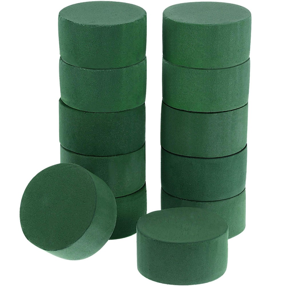 Maitys 12 Pieces Round Floral Foam Wet Green Flower Foam DIY Flower Arrangeme…