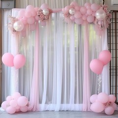 10ft X 10ft Tulle Backdrop Curtain for 10ft x 10ft(2 Panels 5*10ft) White