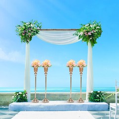 10Pcs Vintage Metal Trumpet Vases for Wedding Centerpieces & Floral Decor