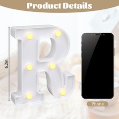 JUSTOTRY 6 Mr Mrs LED Light Up Letters Warm White Wedding Table Decor